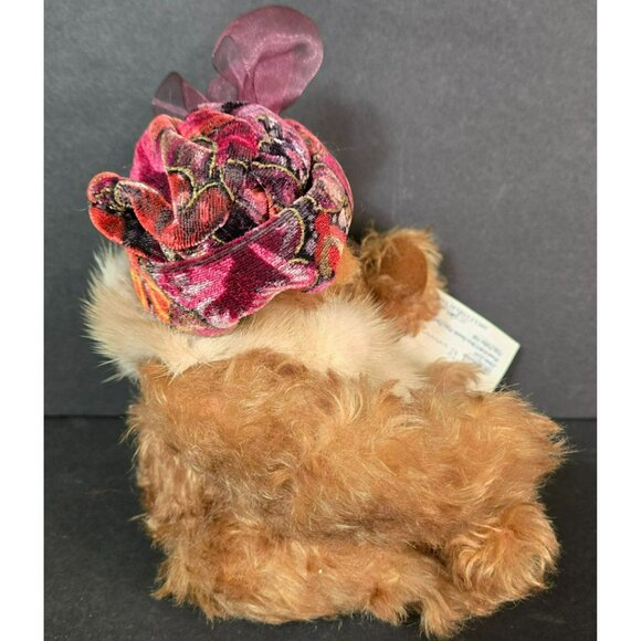 Sersha Jointed Teddy "Bonnie" Bear Serieta Harrell Mohair Fur Scarf Velvet Hat - Picture 5 of 13